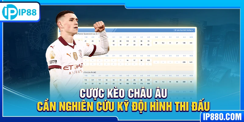 Cược kèo Châu Âu cần nghiên cứu kỹ đội hình thi đấu